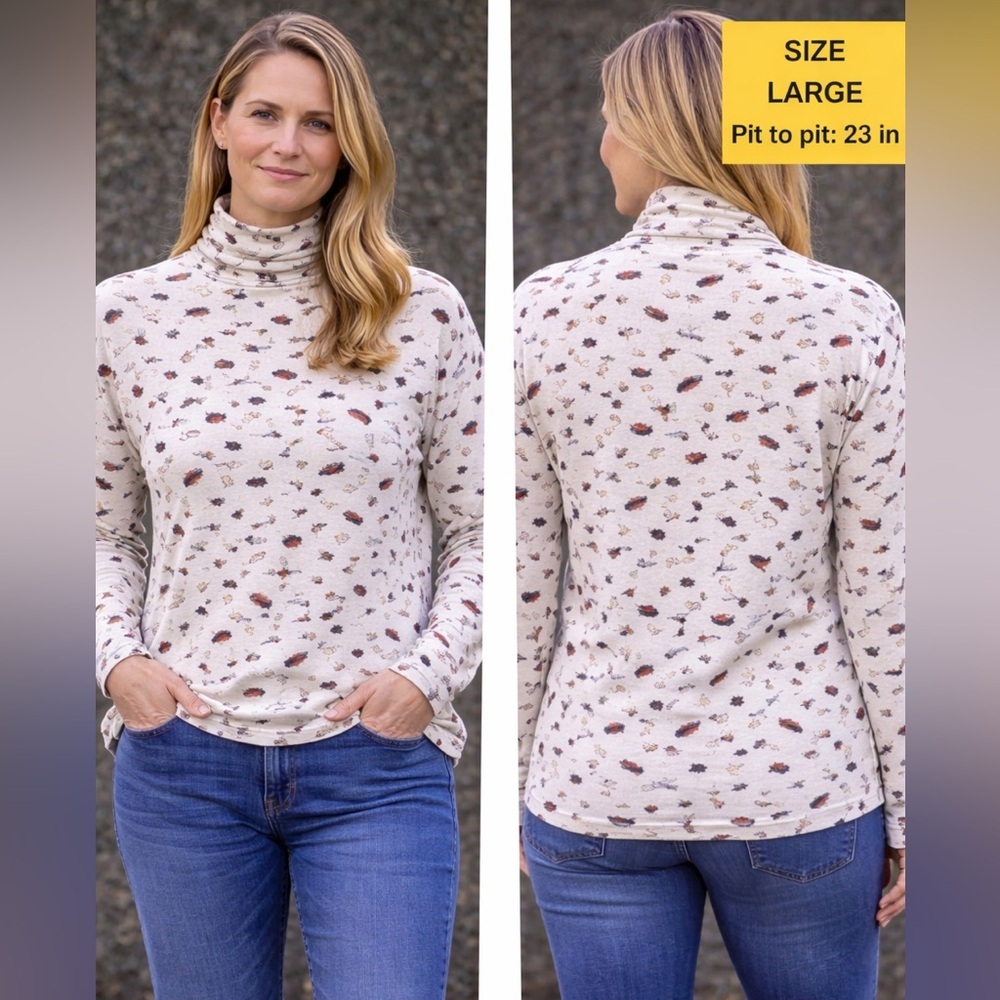 Turtle neck long sleeve sweater LARGE pit to pit 23in soft & stretchy